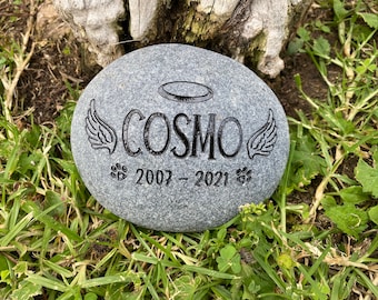 Marcador de tumba para mascotas / Piedra conmemorativa grabada personalizada / Regalo para la pérdida de una mascota / Piedra conmemorativa para mascotas / Recuerdo para perros / Lápida para perros / Piedra para jardín