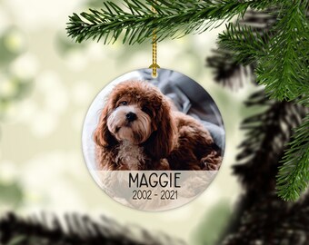 Dog Memorial picture Ornament | Loss of pet Gift | Dog Remembrance | In loving memory | Personalized Memorial Gift Christmas gift ornament