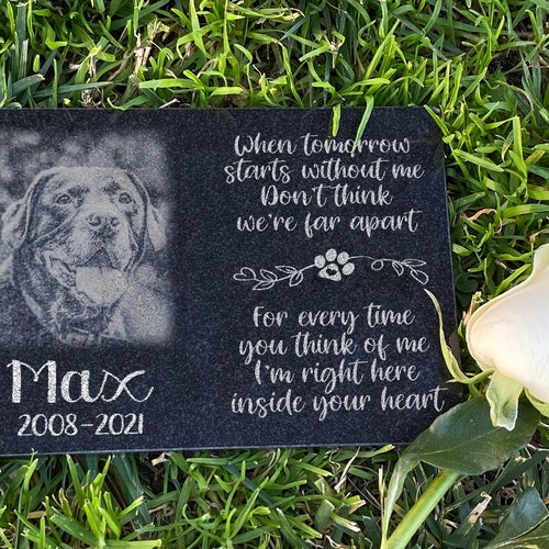 Custom Granite Personalized Engraved Memorial Pet Grave Marker-Oblong 