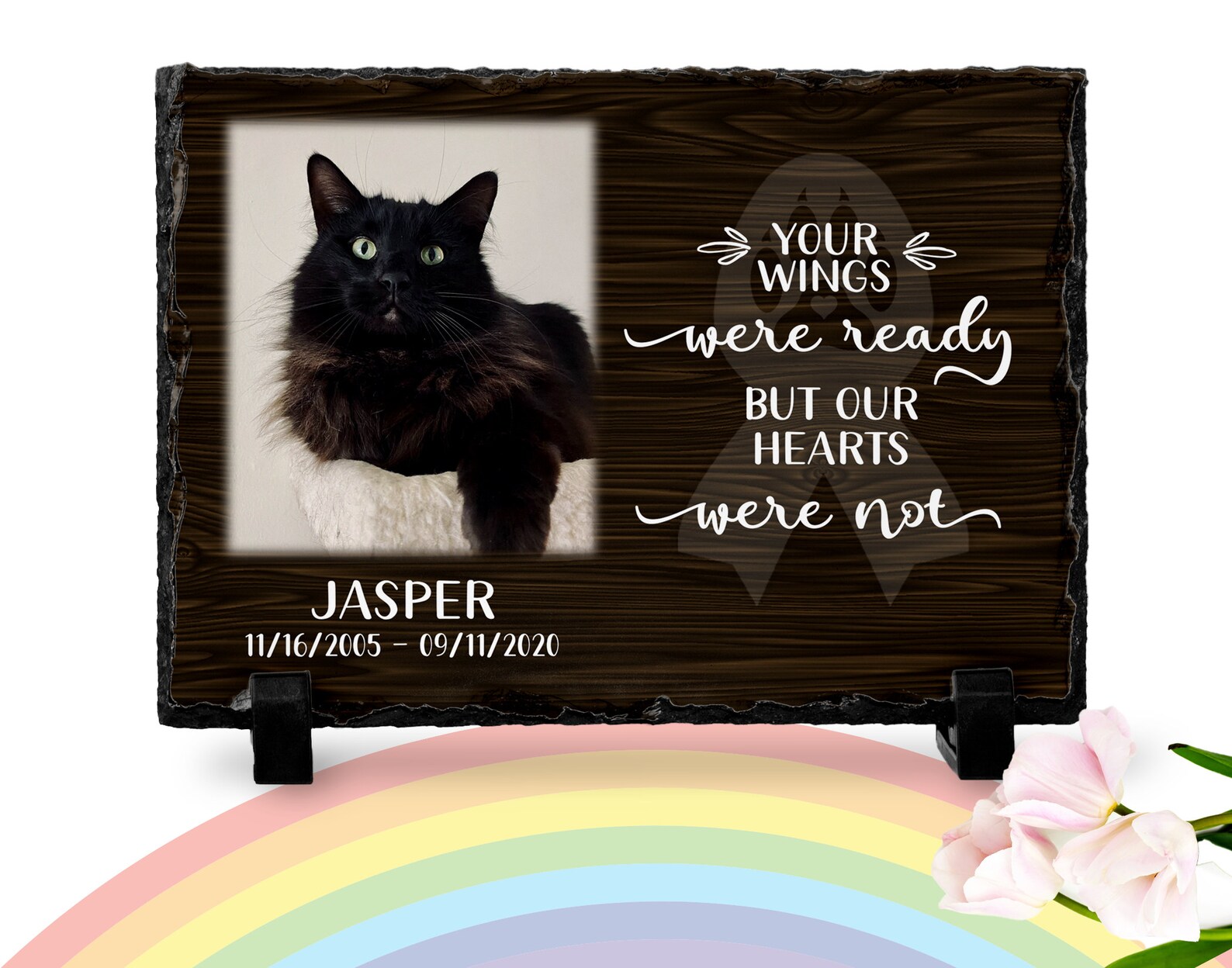 Cat Memorial Plaque Paw Print Your Wings Were Ready Pet Etsy