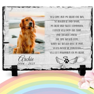 Dog Memorial Plaque | Paw print | Rainbow Bridge poem | Pet memorial plaque | Pet loss Gift | Remembrance gift | Dog keepsake | RIP dog