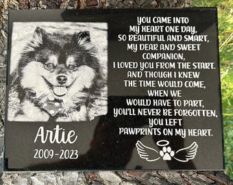 Custom Dog Tombstone | Pet Remembrance | Grave marker | Dog Headstone outdoor | Pet Gravestone | Memorial Plaque | Rainbow Bridge poem gift