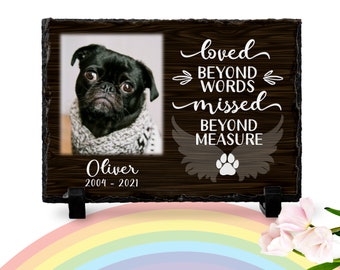 Dog Memorial Plaque | Paw print | Loved beyond words | Pet memorial plaque | Pet loss Gift | Remembrance gift | Dog keepsake