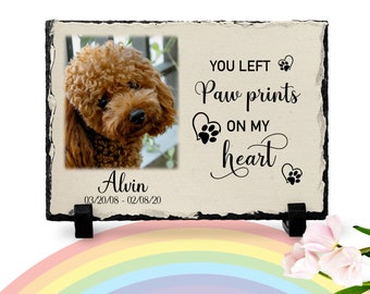 Dog Memorial Plaque | Paw print | You left paw prints on my heart | Pet memorial plaque | Pet loss Gift | Remembrance gift | Dog keepsake