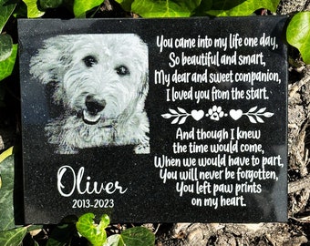 Custom Dog Tombstone | Pet Remembrance | Grave marker | Dog Headstone outdoor | Pet Gravestone | Memorial Plaque | Rainbow Bridge poem gift