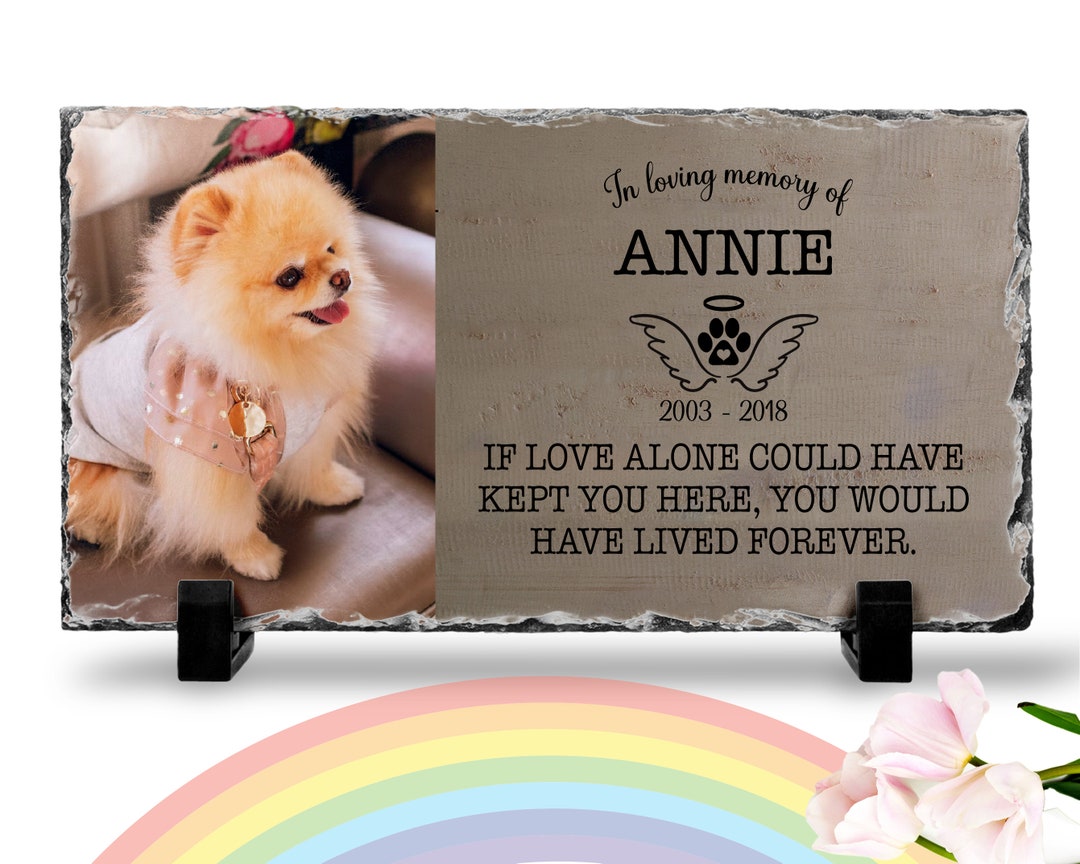 Dog Memorial Plaque in Loving Memory Rainbow Bridge Poem Pet Memorial