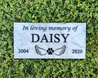 Lápida de perro grabada personalizada / Recuerdo de mascotas / Marcador de tumbas / Lápida de gato al aire libre / Lápida de mascotas / Placa conmemorativa / En memoria amorosa
