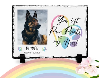 Dog Memorial Plaque | Paw print | You left paw prints on my heart | Pet memorial plaque | Pet loss Gift | Remembrance gift | Dog keepsake
