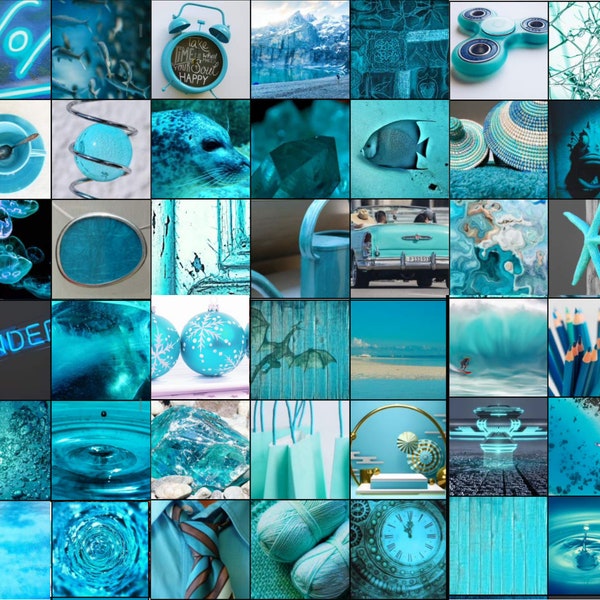 cyan / turquoise / collage prints for download