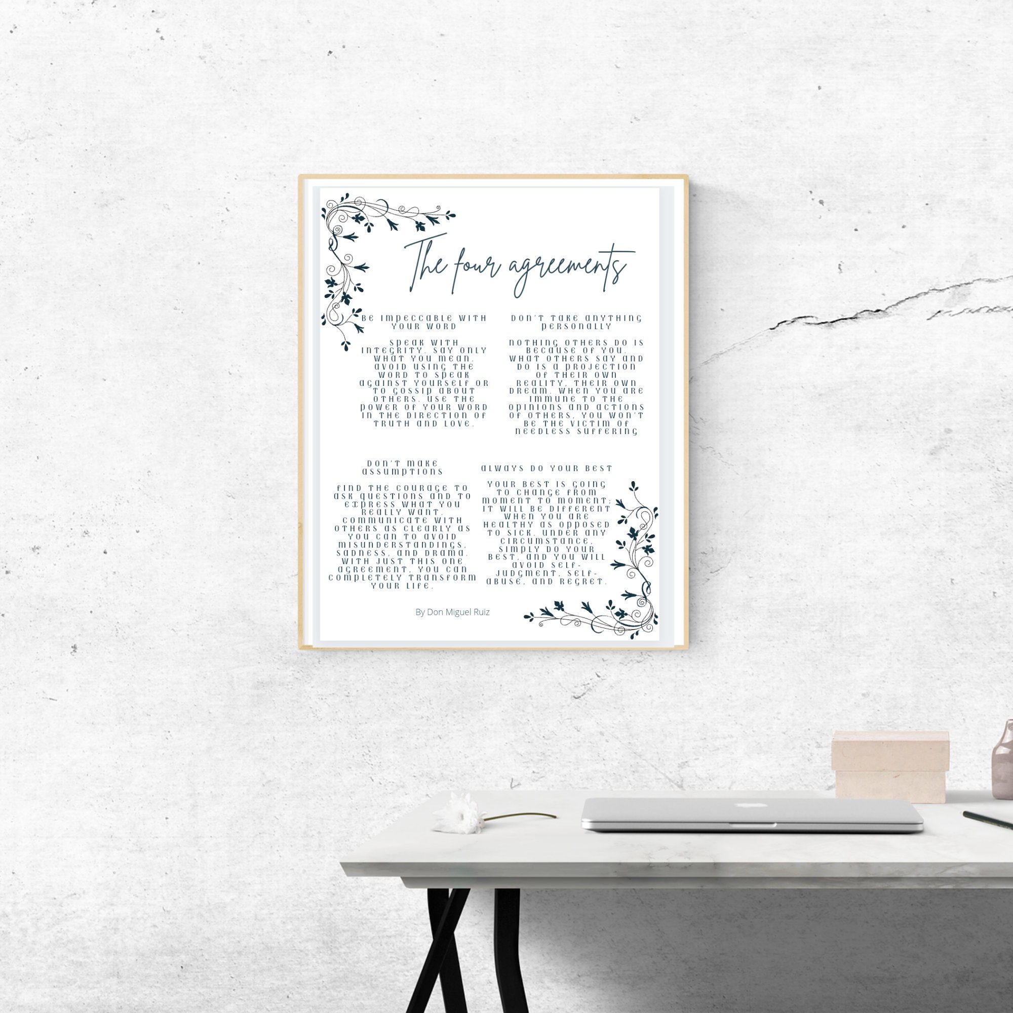 The four agreements poster printable Etsy