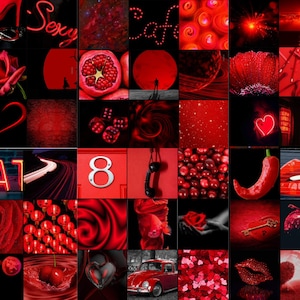 Stunning red photo collage prints