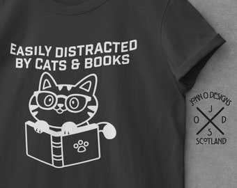Cat Book T-shirt: Bookworm Kitten Tee - Funny Unisex Design