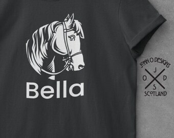 Personalized Horse T-Shirt: Equestrian Gift, Custom Name Tee