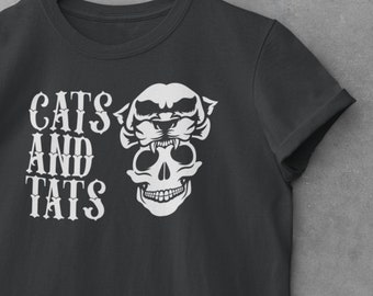 Camiseta de gatos y tatuajes: Camiseta para amantes de los gatos tatuados