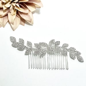 Silver rhinestone hair comb | elegant hair pin | crystal bridal bridesmaid wedding hair accessories | gifts for women | party prom