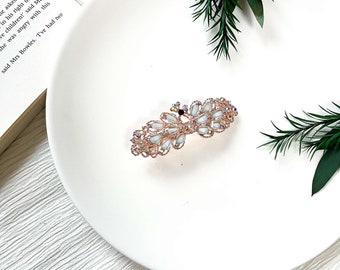 Gold multi colour diamanté hair clip | elegant rhinestone hair clip | bridal bridesmaid wedding guest hair clip | gift prom women