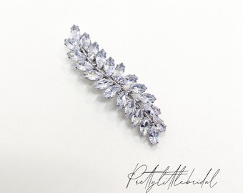 Silver rhinestone hair clip | elegant hair pin | crystal bridal bridesmaid wedding hair accessories | gifts for women | party prom