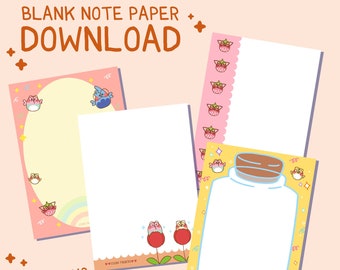 A5 Note • Cute Printable Stationary • Memo paper • Planner Stationary • Digital Download