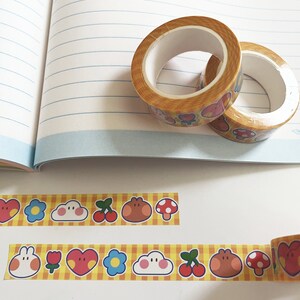 Bunny and Friends Washi Tape Journal Planner Decoration Stationary 15mm x 10m image 1