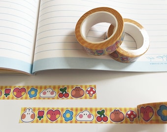 Bunny and Friends Washi Tape • Journal Planner Decoration • Stationary • 15mm x 10m