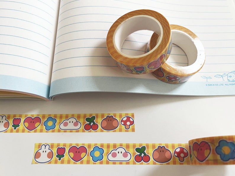 Bunny and Friends Washi Tape Journal Planner Decoration Stationary 15mm x 10m image 1