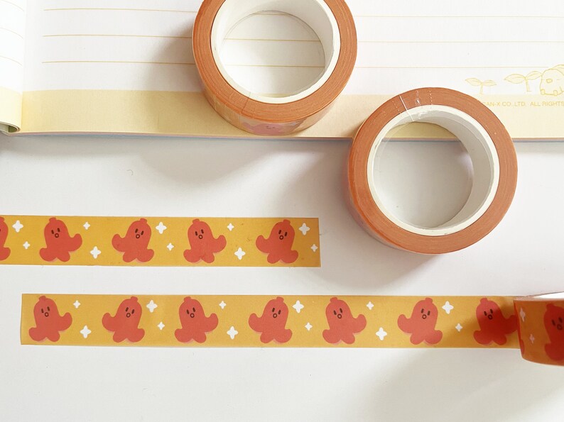 Octopus Tako Sausage Washi Tape Journal Planner Decoration Paper Stationary 15mm x 10m image 3