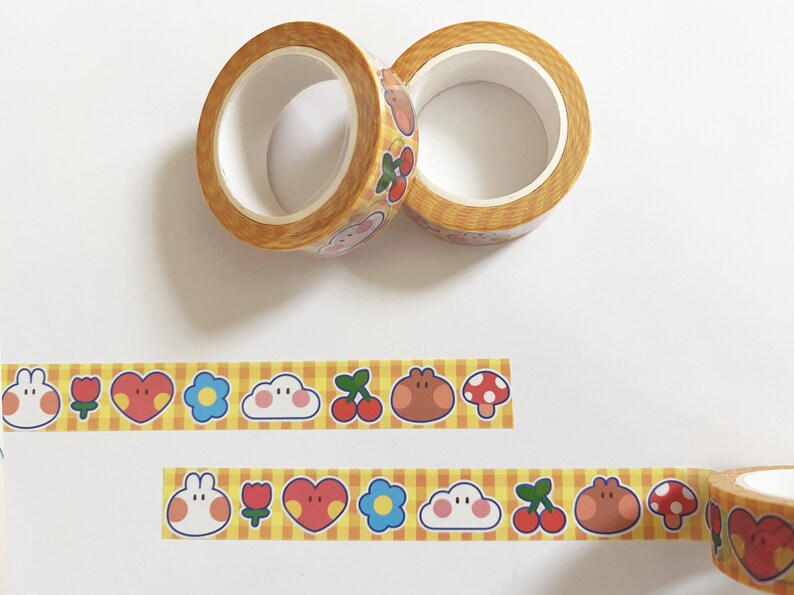 Bunny and Friends Washi Tape Journal Planner Decoration Stationary 15mm x 10m image 2