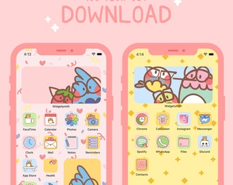 Paquete de iconos de iPhone iOS 14 • Iconos de aplicaciones • Fondo de pantalla del teléfono • Conjunto de pantalla de inicio • Widgetsmith • Lindo • Pájaros • Descarga digital