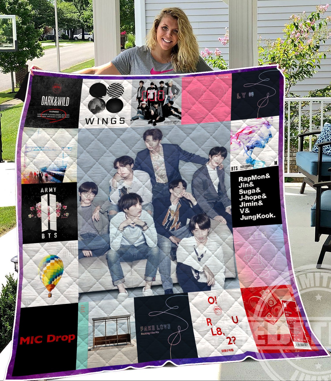 Bts quilt blanket