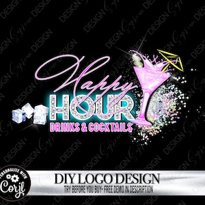 Bartender Logo,Bar Logo, Mobile Bartending Logo, Drinks Logo, Cocktail Business Logo, Beverage Logo, DIY Cocktails Logo Design Template