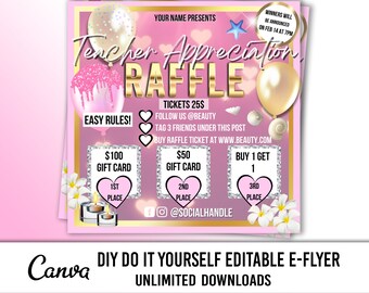 Raffle Flyer, Giveaway Flyer, Editable Flyer Template, Raffle Ticket Flyer, Boutique Flyer design, Lash Hair Flyer, Social Media Flyer