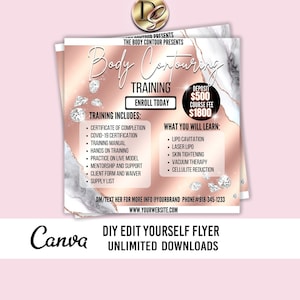 BODY CONTOURING Training flyer, Body Sculpting Flyer, Body Contour Flyer, Instagram Social Media Template, Body Spa Flyer Media Class Flyer