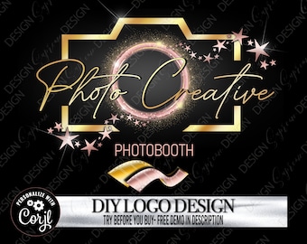 Photography Business Logo, Premade Photographer logo, Editable Camera logo template, Photo Booth Logo design, Wedding Photo Logo, Photo Logo