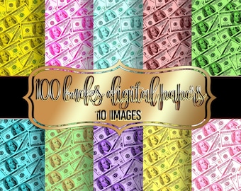 MONEY DIGITAL Paper, Dollar Bills Money Background, Dollars Graphics Png, Glam Bucks Background clipart textures, image files commercial use