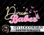 DIY Retro beauty Logo template, Boutique Logo design, Editable logo design, cosmetics, fashion, salon, lipgloss logo design, feminine logo