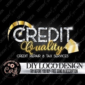 DIY Credit Repair Logo Design, Tax service logo template, Editable Finance Business logo design, Premade Accountant Logo