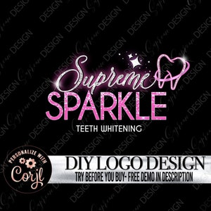 Zahnaufhellungslogo, bearbeitbares Zahnpflege-Logo-Design, Logo-Vorlage für die Zahnmedizin, vorgefertigtes Zahnaufhellungslogo, Dentist Branding