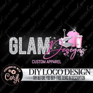 T-shirt Design Logo, Heat Press business Logo, DIY Cricut Logo, Editable Crafting Logo Design, Premade Business Crafter Logo, Tumblers Logo