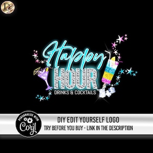 Bartender Logo,Bar Logo, Mobile Bartending Logo, Drinks Logo, Cocktail Business Logo, Beverage Logo, DIY Cocktails Logo Design Template