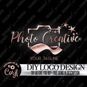 Photography Business Logo, Premade Photographer logo, Editable Camera logo template, Photo Booth Logo design, Wedding Photo Logo, Photo Logo