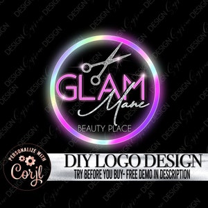 Hair Logo, Hair Bundles Logo, Hair Extensions Logo, Premade Hair Salon Logo, Makeup Logo, Braids Logo, DIY Logo Design Template