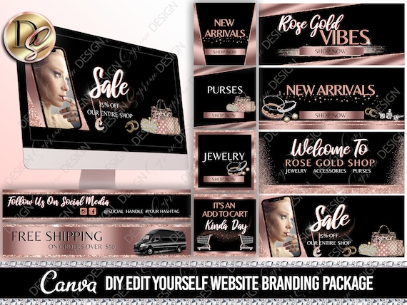 BEAUTY WEBSITE BANNER, Diy Web banner, Shopify Banners, Slide Show Banners, Wix website template, web banner template for lashes,hair SKU001