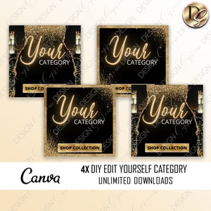 BEAUTY WEBSITE BANNER, Diy Web banner, Shopify Banners, Slide Show Banners, Wix website template, web banner template for lip gloss, hair image 2