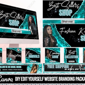 DIY WEB BANNER, Catégorie de bannière de site Web, Shopify Banner Template, Diy Beauty Web Banners, Wix Website banner, Website Kit, Shop Categories