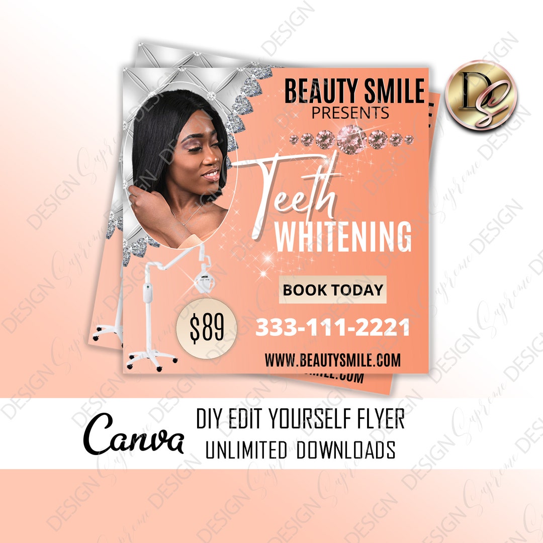 TEETH WHITENING FLYER Template, Teeth Flyer, Dentist Flyer, Teeth