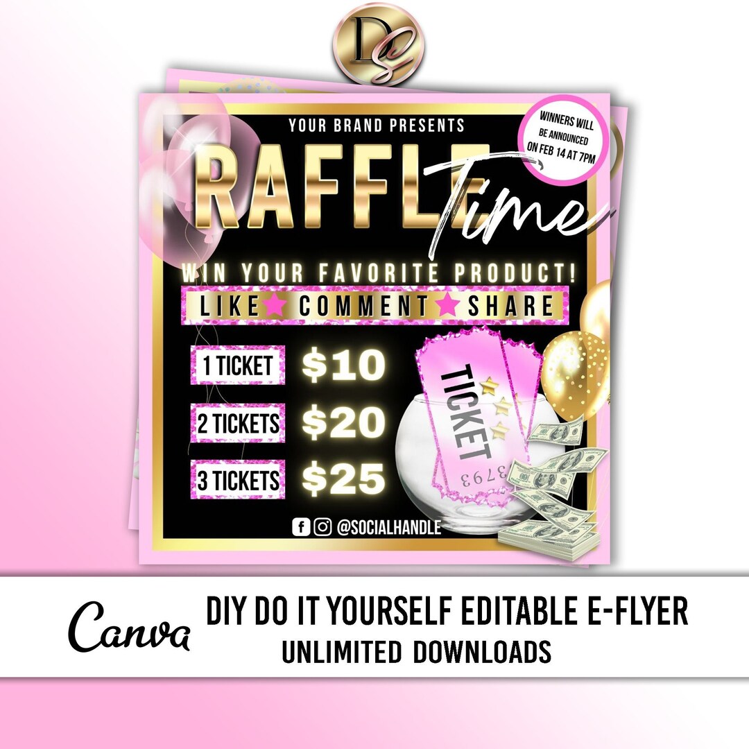 Cell Phone Raffle Flyer Raffle Flyer, Giveaway Flyer, Editable Flyer Template, Raffle Ticket ...