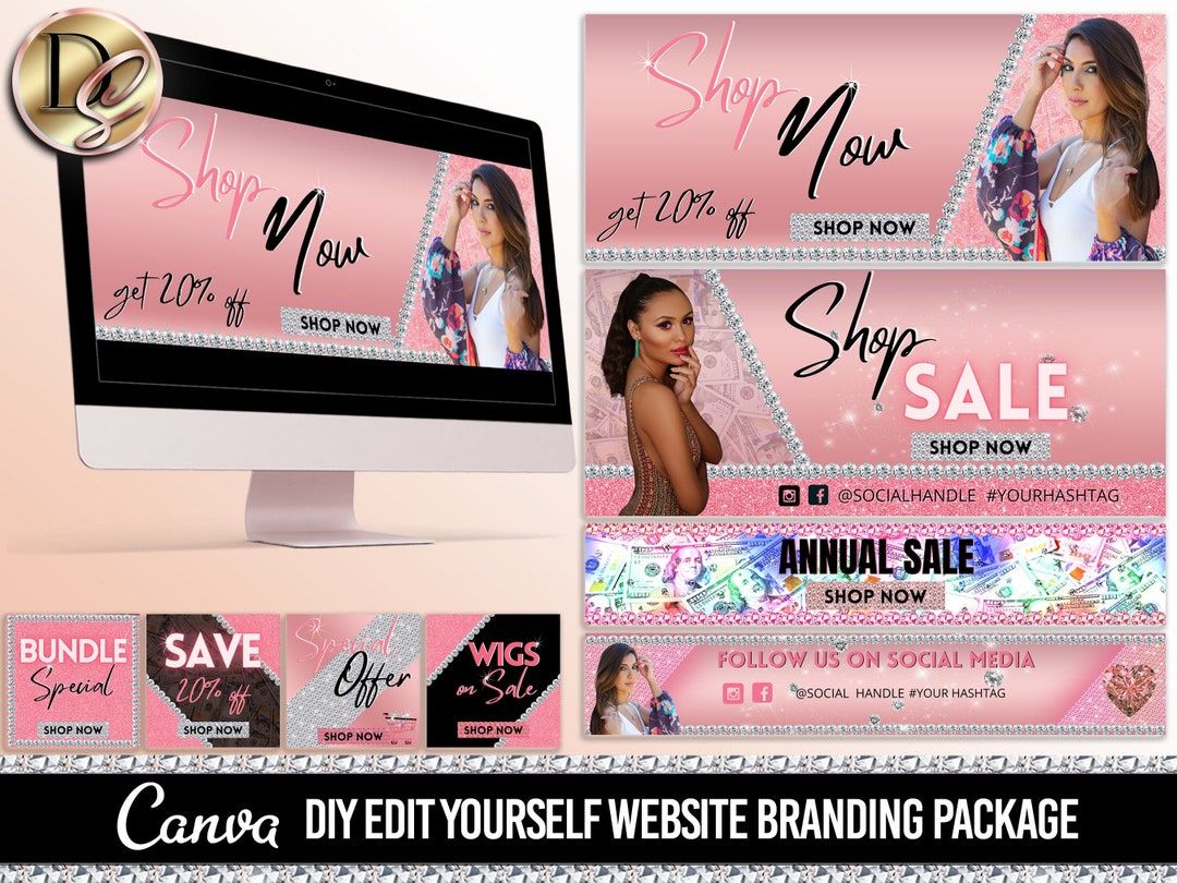 BEAUTY WEBSITE BANNER Diy  Banner Shopify Banners Slide Etsy