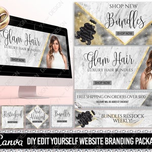 BEAUTY WEBSITE BANNER, Diy webbanner, Shopify Banners, Slide Show Banners, Wix websitesjabloon, webbannersjabloon voor wimpers, haar