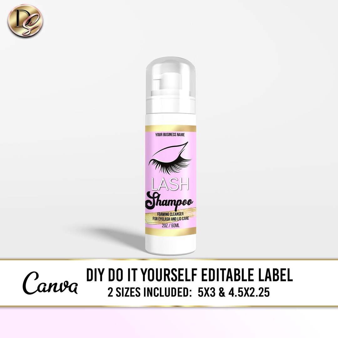 LASH PRODUCT LABEL Design, Lash Shampoo Label Template, Diy Eyelash
