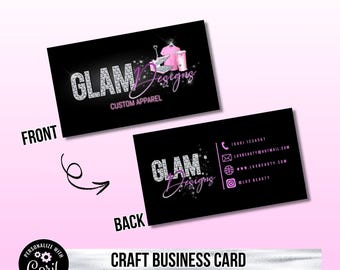 Szablon wizytówki Pink Craft: edytowalny projekt dla małej firmy
